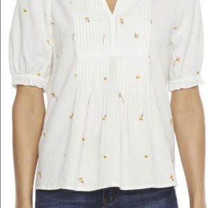 a.n.a Womens Split Crew Neck Short Sleeve Blouse